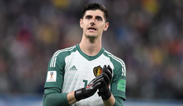 Belgium's Thibaut Courtois expressed his displeasure after the semifinal loss to France | AFP