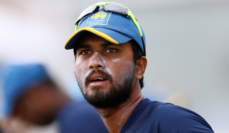Sri Lanka captain Dinesh Chandimal looks on during a practice session ahead of their first Test match against South Africa in Galle | Reuters