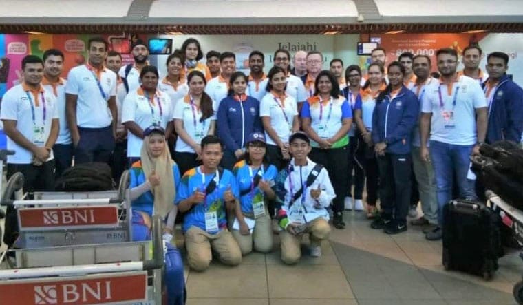 Indian shooting squad after arriving in Indonesia for the Asian Games 2018 | IOA/Twitter