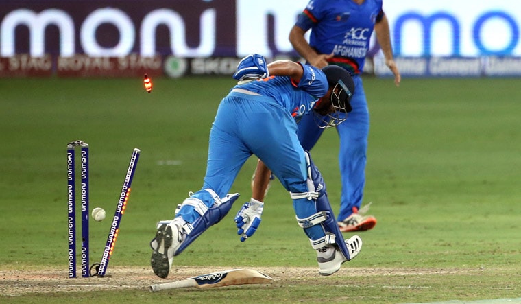 India's Kuldeep Yadav being run out against Afghanistan | AP