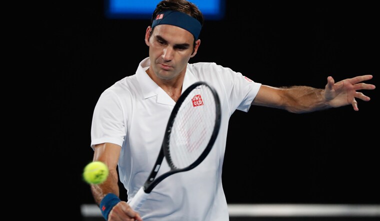 Roger Federer in action during the match against Taylor Fritz | Reuters