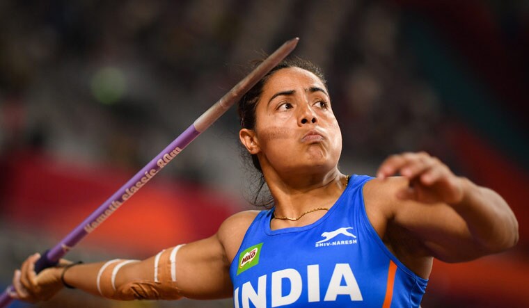 India's Annu Rani competes in the women's javelin throw final | AFP
