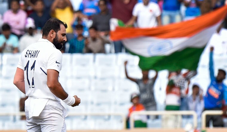 Mohammed Shami reacts during day 3 of the third and final Test match against South Africa at the JSCA Stadium in Ranchi | PTI