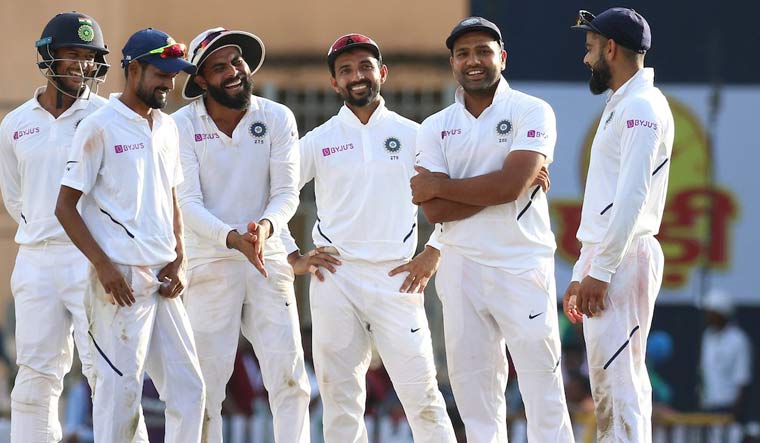 Indian players on the third day of the third Test against South Africa at Ranchi | Twitter handle of BCCI