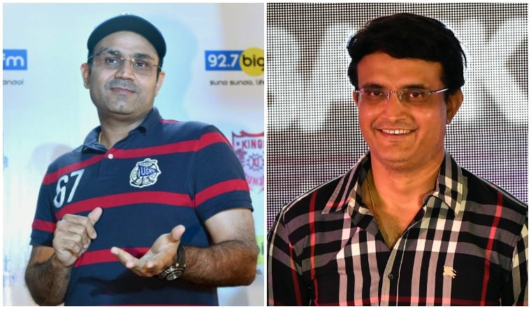 Virender Sehwag (left); Sourav Ganguly