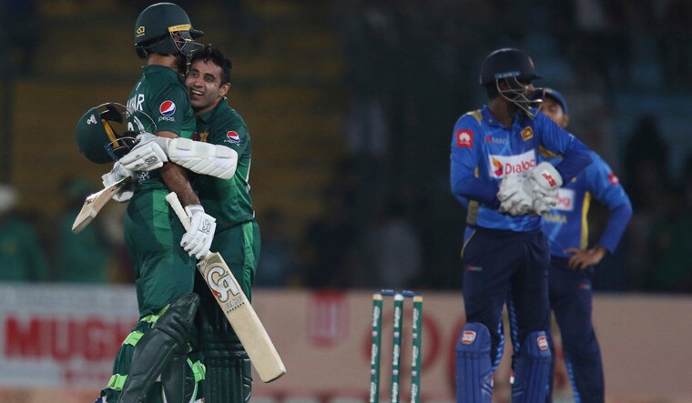 Pakistan's Abid Ali, second from left, celebrates his fifty against Sri Lanka in Karachi, Pakistan, Wednesday | AP