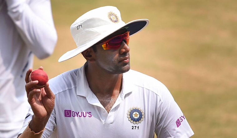 R. Ashwin holds the ball while leaving the ground at the end of South Africa's first innings | PTI