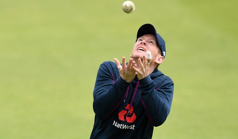 England captain Eoin Morgan at a practice session | AFP