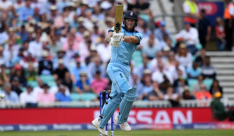 Ben Stokes batting against South Africa at the Oval | AFP