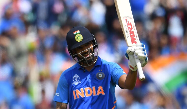 India's Shikhar Dhawan celebrates during the World Cup match against India | AFP