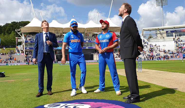The toss for the India-Afghanistan World Cup match at Southampton | Twitter handle of BCCI