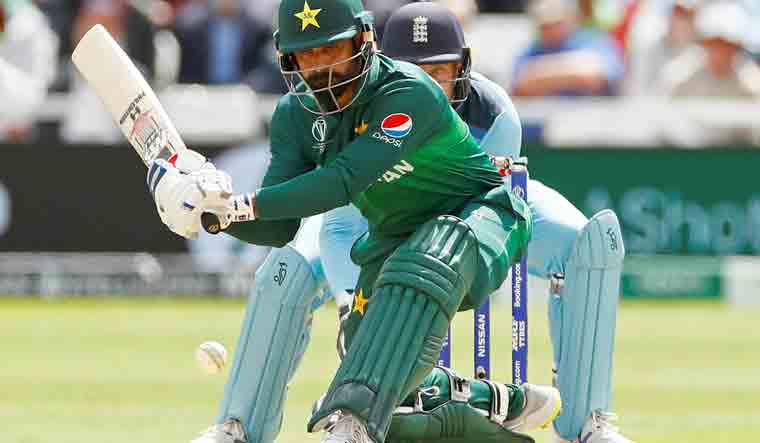 Pakistan's Mohammad Hafeez in action against England on Monday | Reuters