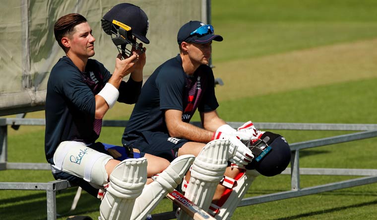 England's Jason Roy (left) and Joe Root during a nets session | Reuters