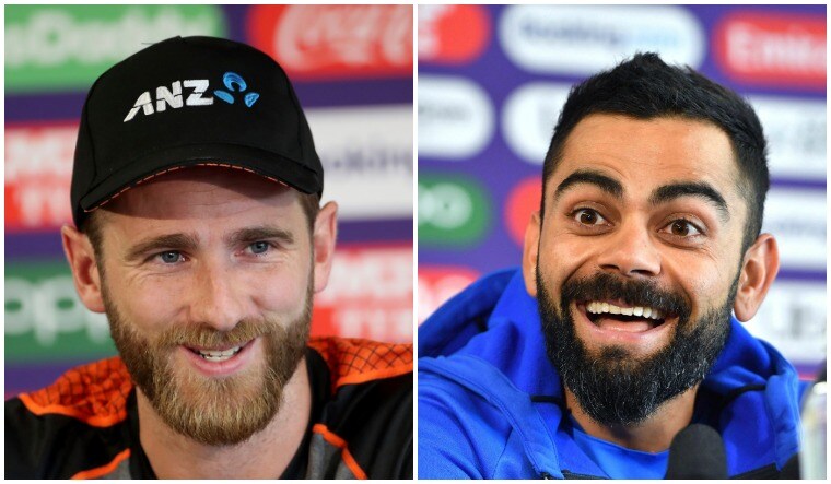 New Zealand captain Kane Williamson (left) and India skipper Virat Kohli at the press conference ahead of their World Cup semifinal clash at Old Trafford in Manchester | AP
