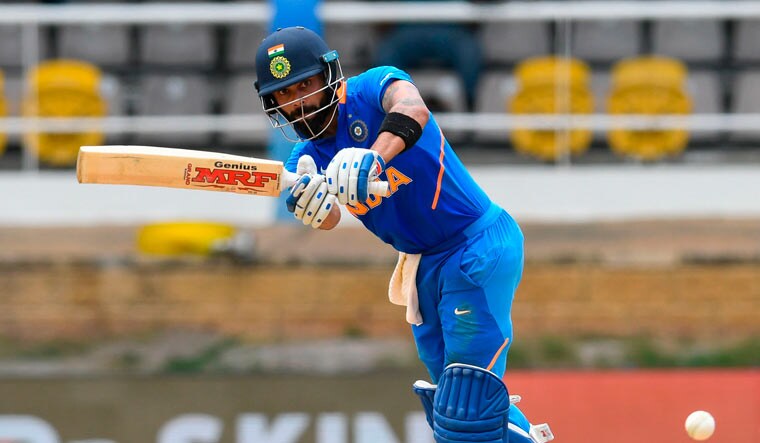 India's Virat Kohli plays a shot during the 2nd ODI match against West Indies at Queens Park Oval in Port of Spain | AFP