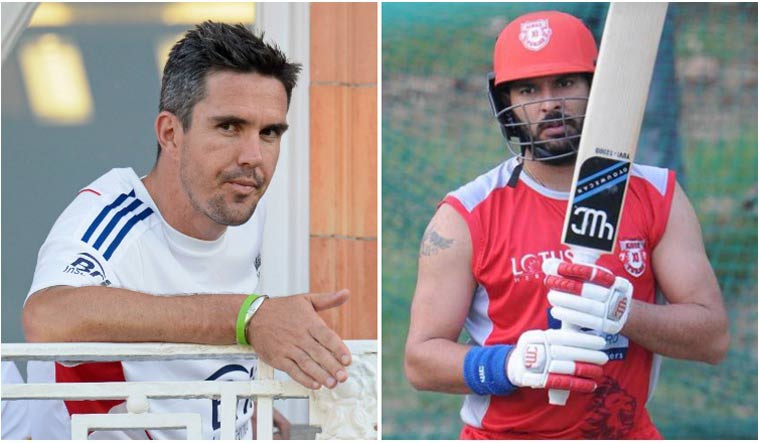 Kevin Pietersen (left) and Yuvraj Singh