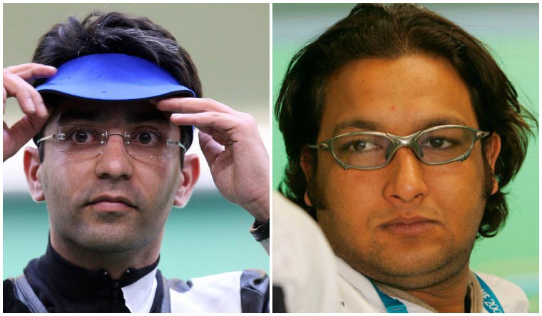 Abhinav Bindra (left) and Jaspal Rana
