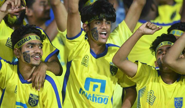 (File) Fans of Kerala Blasters at the Jawaharlal Nehru Stadium in Kochi