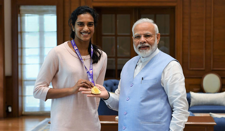 Badminton World Champion P.V. Sindhu met with Prime Minister Narendra Modi on Tuesday | PTI