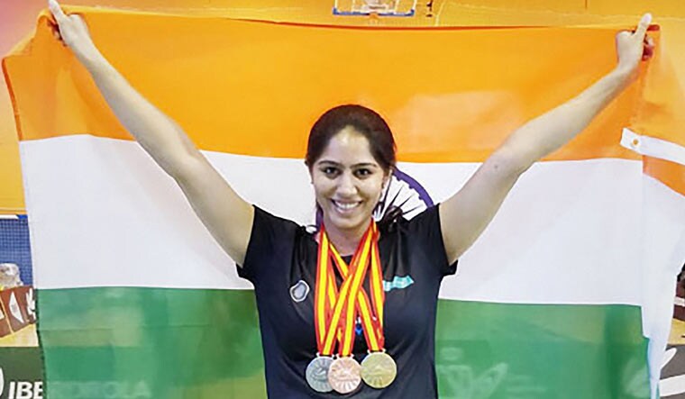 Para badminton player Manasi Nayana Joshi poses after winning the women’s singles SL3 finals at the BWF Para Badminton World Championships, in Basel | PTI