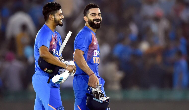 India captain Virat Kohli and Shreyas Iyer after winning the second T20I against South Africa in Mohali | PTI