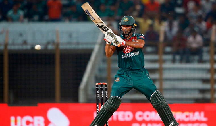 Bangladesh's Mahmudullah plays a shot during the fourth Twenty20 international match of a tri-nation cricket series between between Zimbabwe and Bangladesh at Zahur Ahmed Chowdhury Stadium in Chattogram on September 18, 2019. (Photo by STRINGER / AFP)