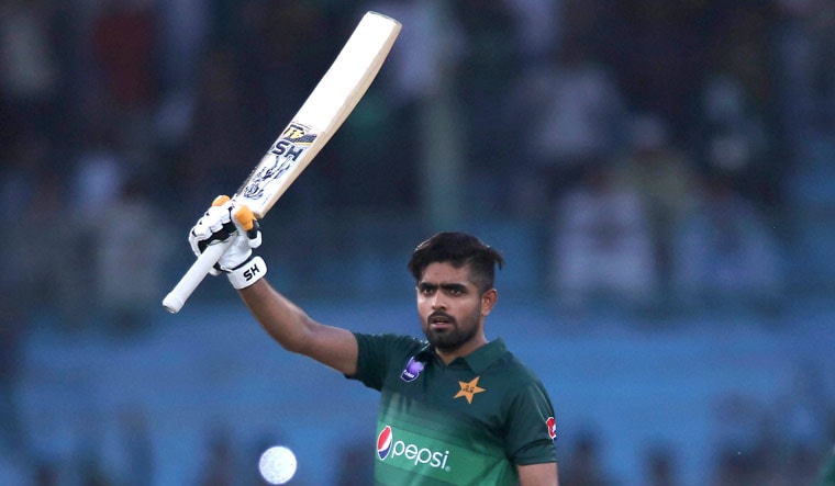 Pakistan's Babar Azam celebrates his century against Sri Lanka in the second ODI in Karachi | AP/PTI