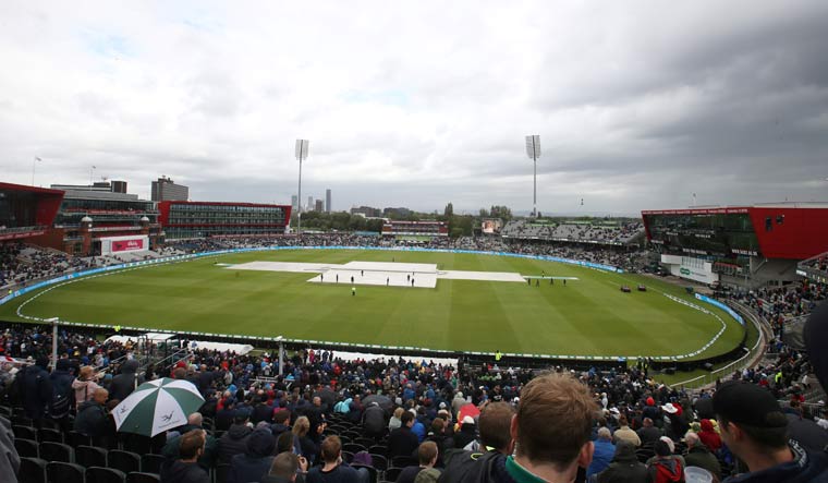 Rain delayed play after lunch in the fourth Test of the Ashes series between England and Australia at Old Trafford, Manchester | Reuters
