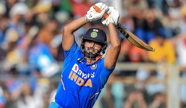 Rishabh Pant plays a shot during the first ODI match of a three-match series between India and Australia at the Wankhede Stadium in Mumbai | AFP