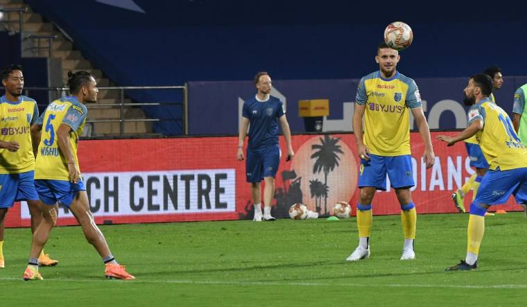 Kerala Blasters players during a training session | via Twitter/@KeralaBlasters