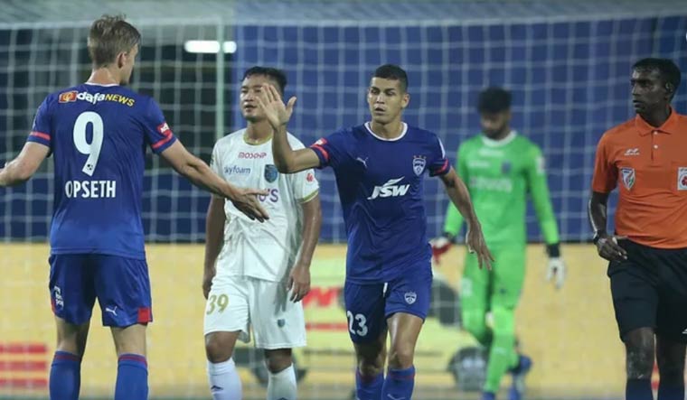 Bengaluru FC's Cleiton Silva celebrates his goal against Kerala Blasters | via ISL official website