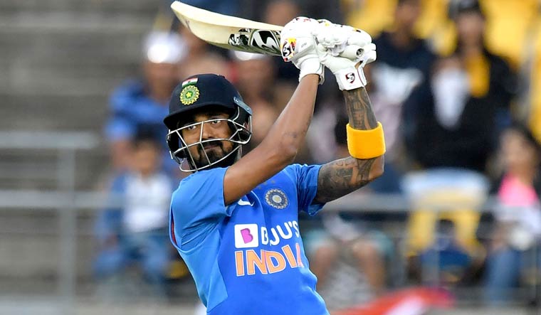 India's K.L. Rahul plays a shot in the fourth T20I against New Zealand in Wellington | AFP