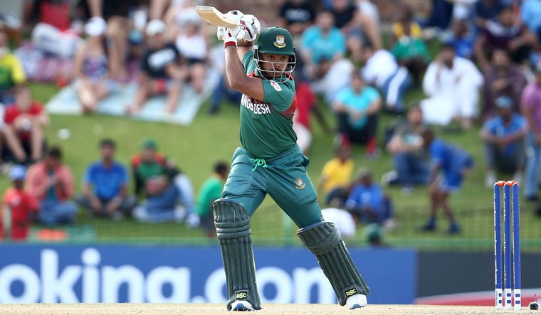 Parvez Hossain Emon bats during the ICC U-19 World Cup final match between India and Bangladesh at JB Marks Oval in Potchefstroom | via icc.com