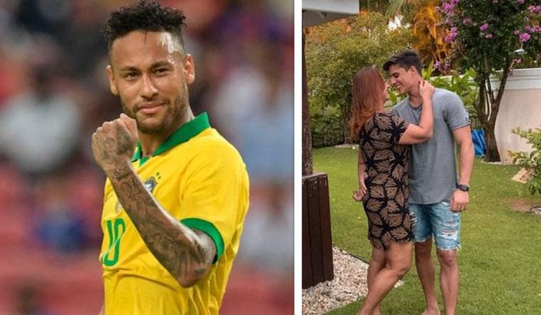Neymar Jr's (left) mother Nadine Goncalves made her relationship with 22-year-old Tiago Ramos official on Instagram