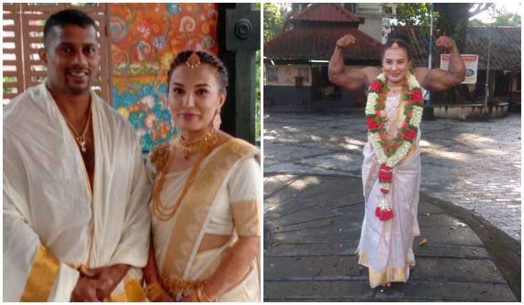 Chitharesh Natesan with wife Nasiba