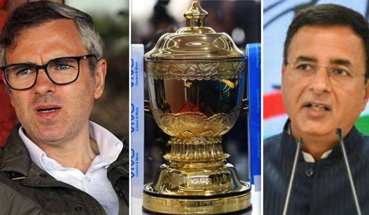 Omar Abdullah (left) and Randeep Surjewala (right) have panned the IPL governing council's decision to retain its Chinese sponsors