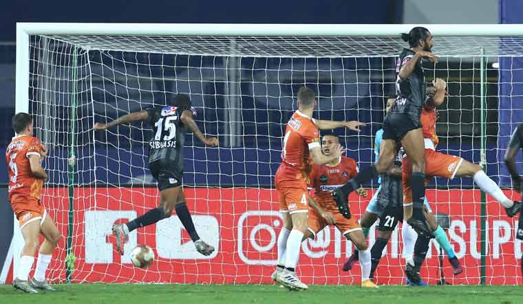 ATK Mohun Bagan and FC Goa players in action during their ISL match | PTI