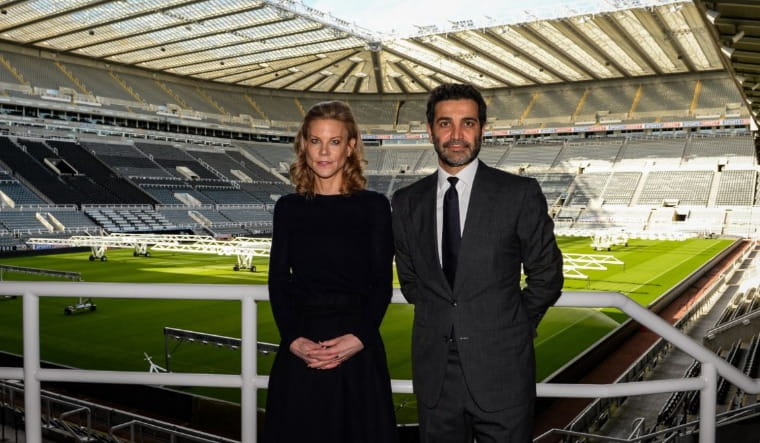 Newcastle United's new owners Amanda Staveley and Mehrdad Ghodoussi at St James' Park | NUFC Twitter
