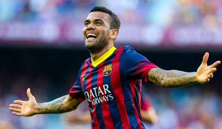 [File] Dani Alves in his previous stint at Barcelona | FCB Twitter
