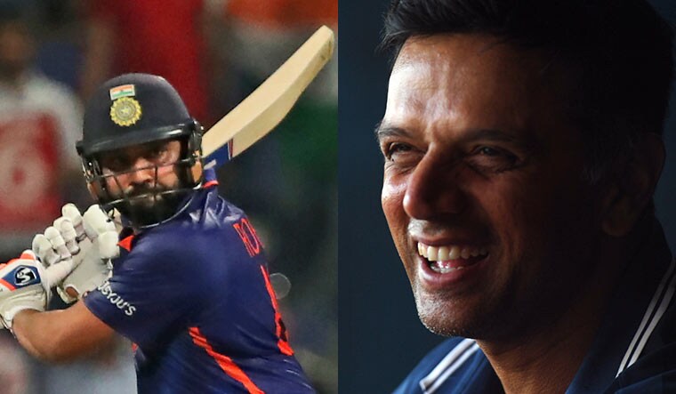 [File] Rohit Sharma and Rahul Dravid | AP