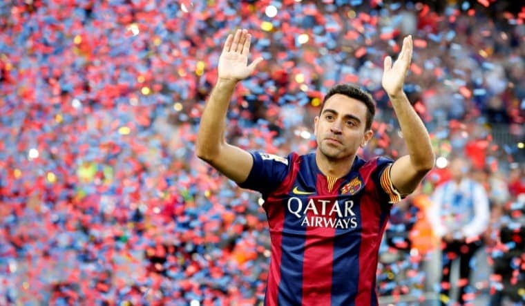 [File] Xavi Hernandez after his last match as a player for FC Barcelona in 2015 | Reuters