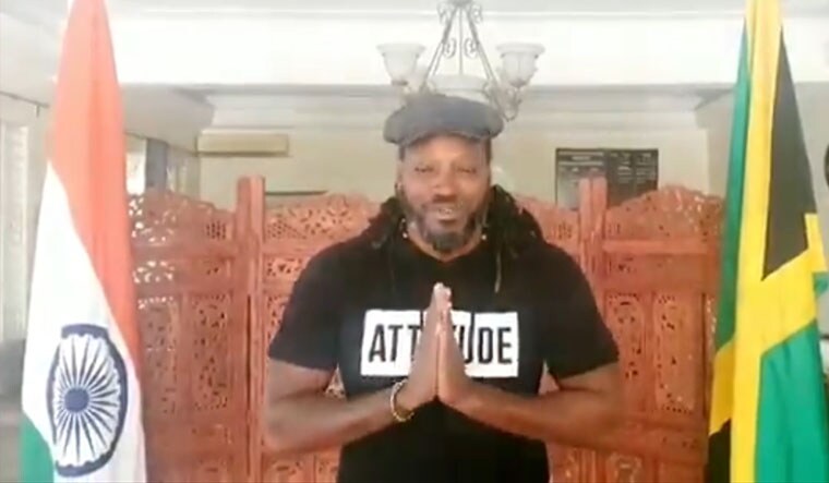 A screengrab from Chris Gayle's video