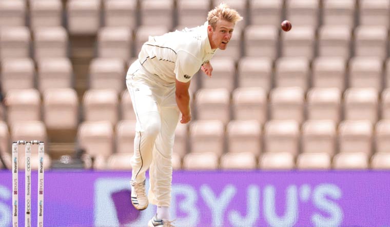  New Zealand's Kyle Jamieson in action at the ICC World Test Championship Final in the Rose Bowl, Southampton on Sunday | Reuters
