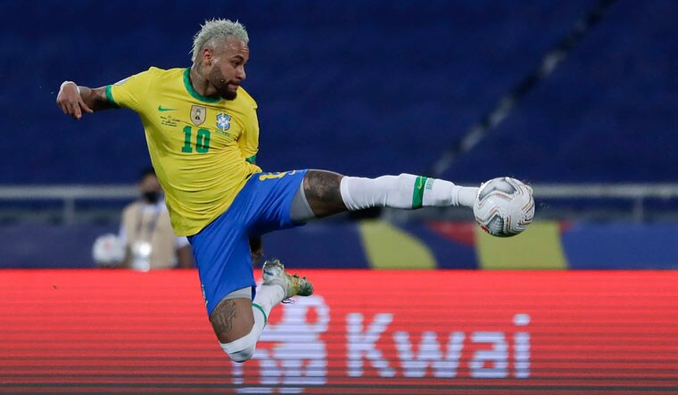 Neymar in action during a Copa America 2021 match against Colombia at Nilton Santos stadium in Rio de Janeiro, Brazil | AP
