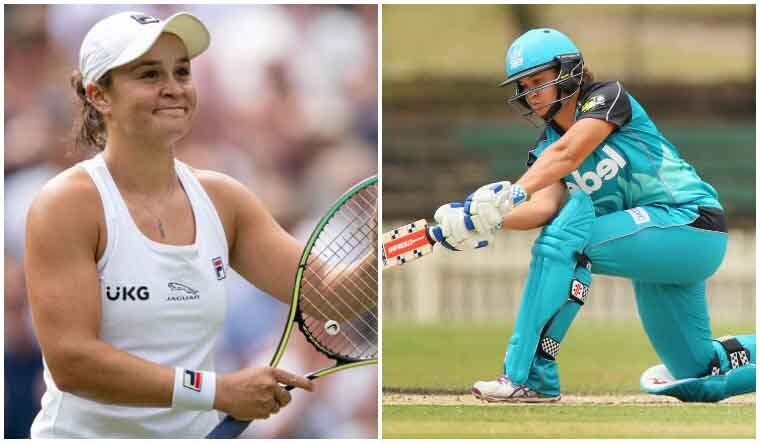Ashleigh Barty | AFP; Barty in action for Brisbane Heat | via Twitter