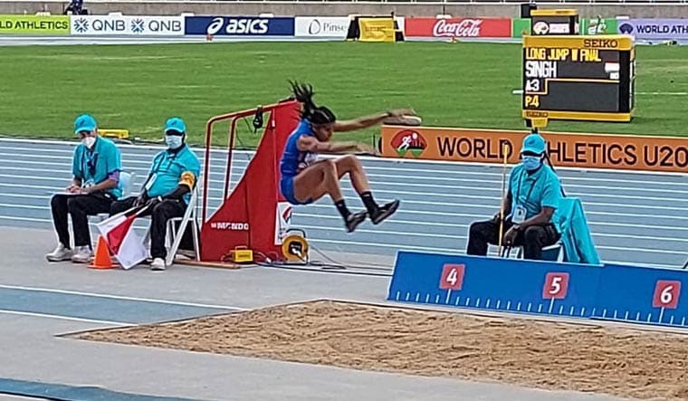Shaili Singh, a protege of legendary long jumper Anju Bobby George, at the U-20 World Athletics Championships in Nairobi, Kenya | SAI Media Twitter