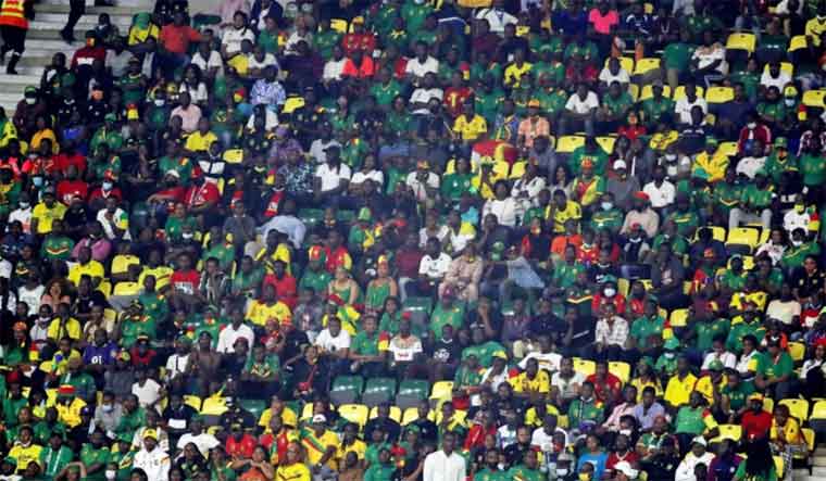 [File] Cameroon supporters in the Olembe Stadium attending an AFCON game | Reuters