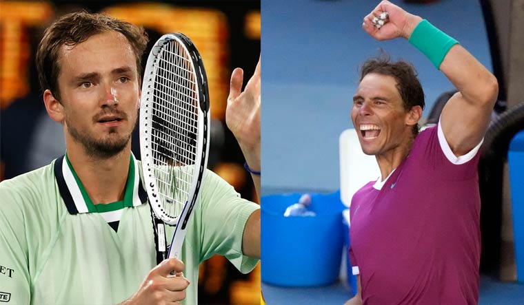 Daniil Medvedev and Rafael Nadal after their respective quarterfinal victories at the Australian Open | AP