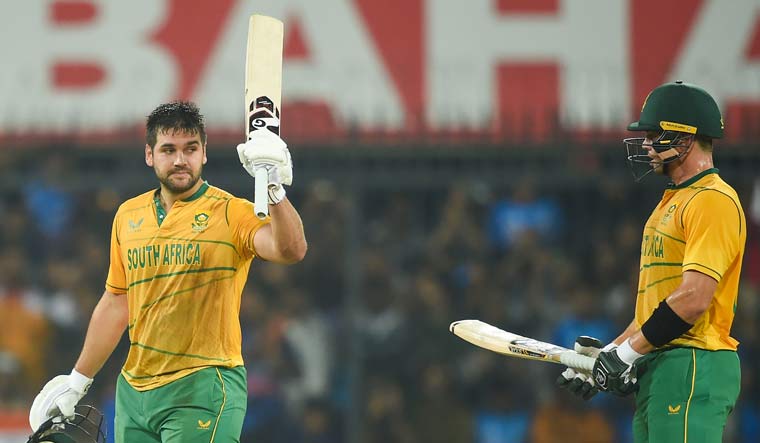 South Africa batsman Rilee Rossouw celebrates his century | PTI