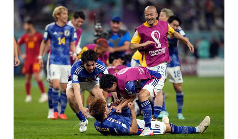  Japan found its way into the round of 16 of the World Cup by defeating Spain by the same score in its last group game